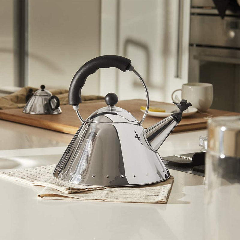 Alessi Shpd Kettle Bird Shaped Whistle M.B, Black - Used Working Alessi