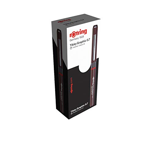 rOtring 1904757 0.70 mm Tikky Graphic Fine Liner Pen - Black (Pack of 12) Rotring