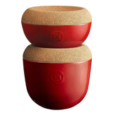 Emile Henry Made in France Burgundy 5.8 inch diameter Salt Cellar Emile Henry