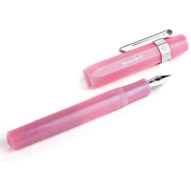 Kaweco Sport Fountain Pen Blush Pitaya, Fine Nib with Octagonal Clip Chrome Kaweco