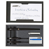 LAMY Joy AL 011 Calligraphy Set in Black and Aluminium with Black Ink Cartridges LAMY