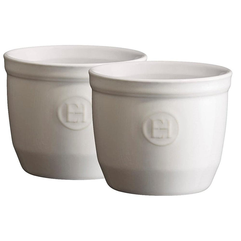 Emile Henry Made in France 6.75 oz Ramekin (Set of 2), 3.25" by 2.75", Flour White Emile Henry