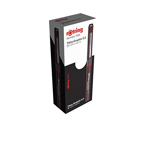 rOtring 1904752 0.20 mm Tikky Graphic Fine Liner Pen - Black (Pack of 12) Rotring