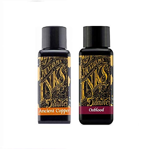 Diamine Fountain Pen Ink 30ml Oxblood & Ancient Copper - 2 Pack Diamine