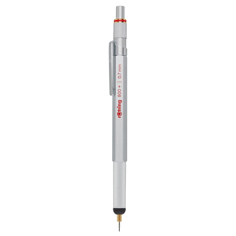 rOtring 1900184 800+ Mechanical Pencil and Touchscreen Stylus, 0.7 mm, Silver Barrel Rotring