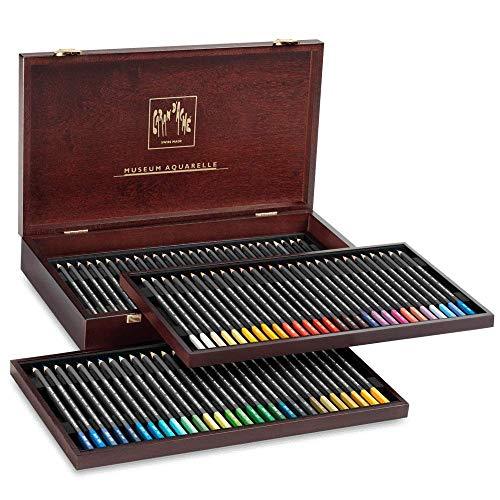 Caran D'ache Museum Aquarelle Watercolor Pencils - 72 Colors in a Wood Box (3510.476) Caran d'Ache