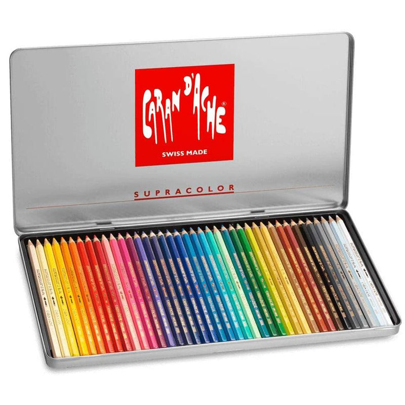 CREATIVE ART MATERIALS Caran D'ache Supracolor Metal Box Set Of 40 (3888.340) Caran D'ache