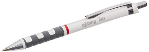 rOtring Tikky Ballpoint Pen, Medium Point, White Barrel, Blue Ink (1904718) Rotring