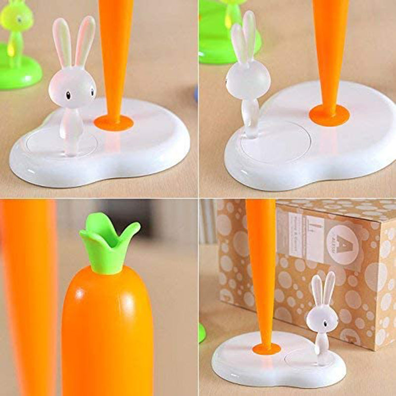 Alessi | Bunny & Carrot ASG42/H R - Design Kitchen Roll Holder, Thermoplastic Resin, White Alessi