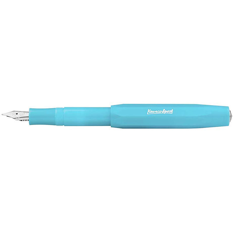 Kaweco Sport Fountain Pen Light Blueberry, Fine Nib Octagonal Clip Chrome Kaweco