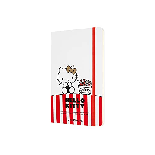 Moleskine Limited Edition Hello Kitty Notebook, Hard Cover, Large (5" x 8.25") Plain/Blank, White, 240 Pages Moleskine