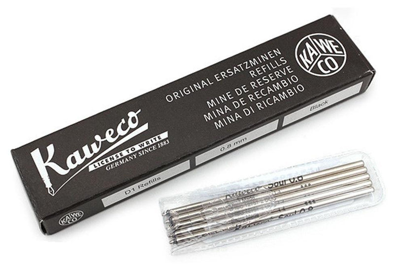 5 Kaweco Ballpoint Pen Refills D1 black F (0.8) Kaweco