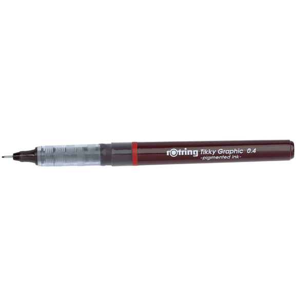 rOtring Tikky Fine Liner Fiber Tip Graphic Pen, 0.4 mm, Black Ink (1904754) Rotring