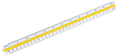 Rotring Ruler Triangular Reduction Scale 6 Surveying 1-25 to 1-2500 with 2 Coloured Flutings Ref S0220721 Rotring