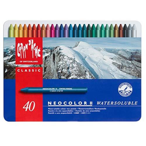 Caran d'Ache Classic Neocolor II Water-Soluble Pastels, 40 Colors Caran d'Ache