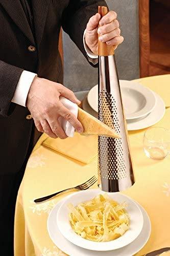 Alessi"Todo" Giant Cheese And Nutmeg Grater in Steel And Wood, Silver Alessi