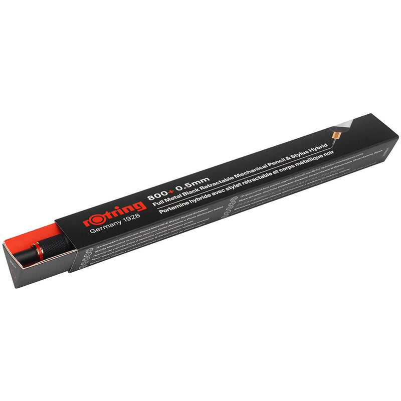 rOtring 1900181 800+ Mechanical Pencil and Touchscreen Stylus, 0.5 mm, Black Barrel Rotring