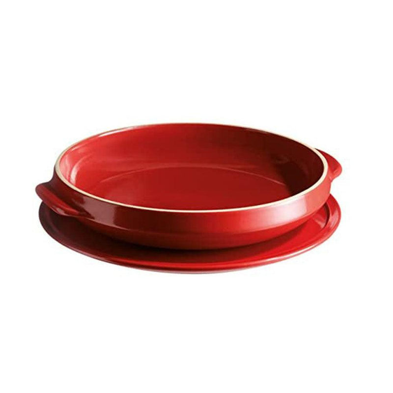 Emile Henry 343699 Made In France Flame Top Tarte Tatin Set, Burgundy Red Emile Henry