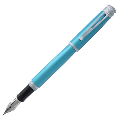Retro 51 Tornado Fountain Pen, Frosted Metallic Aquamarine with Satin Trim, Fine Nib (VRF-1809) Retro 51