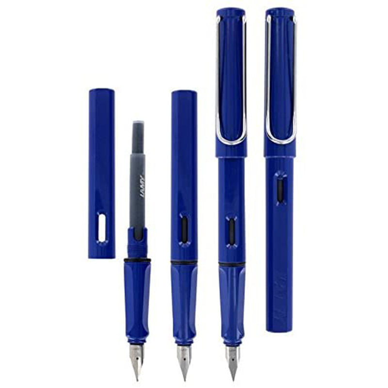 LAMY Blue Safari Fountain Pen with Medium Nib and Blue Ink (L14M) LAMY