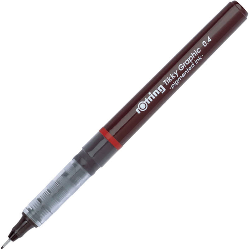 rOtring Tikky Fine Liner Fiber Tip Graphic Pen, 0.4 mm, Black Ink (1904754) Rotring