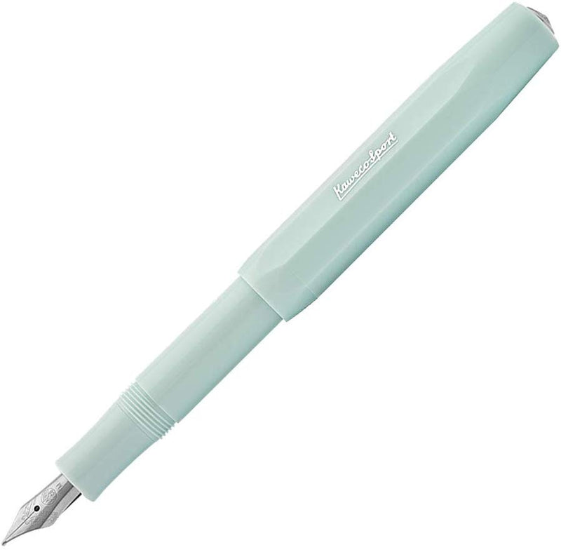 Kaweco Sport Skyline Fountain Pen Mint, Fine Nib with Kaweco Sport Octagonal Clip Chrome Kaweco