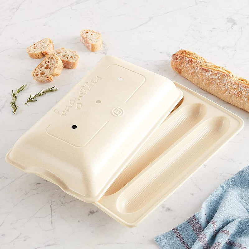 Emile Henry Baguette Baker, 15.4" x 9.4" x 4", Linen Emile Henry