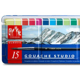 Caran d'Ache Gouache Studio 15 Assorted Colors Set in Metal Tin Caran d'Ache