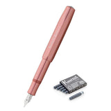 Kaweco AL Sport Fountain Pen (Fine Nib) + Pack of 6 Black Ink Cartridges Gift Set Kaweco