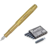 Kaweco AL Sport Fountain Pen (Fine Nib) + Pack of 6 Black Ink Cartridges Gift Set Kaweco