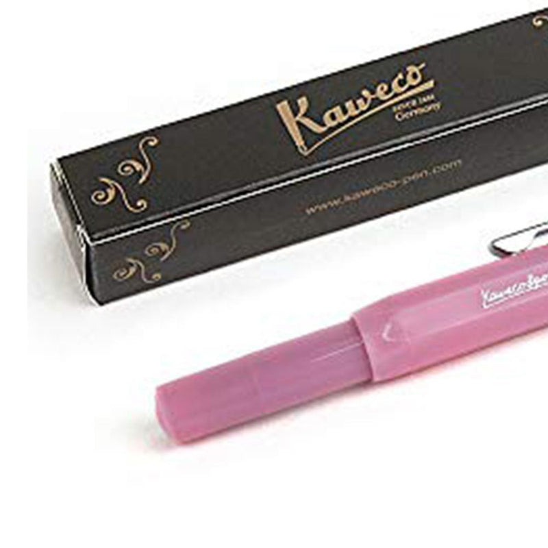 Kaweco FROSTED SPORT Fountain Pen Blush Pitaya, Fine Nib with Kaweco Sport Octagonal Clip Chrome (2019 Novelty) Kaweco