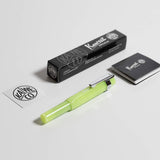 Kaweco FROSTED SPORT Fountain Pen Lime, Fine Nib Octagonal Clip Chrome Kaweco