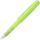 Kaweco FROSTED SPORT Fountain Pen Lime, Fine Nib Octagonal Clip Chrome Kaweco