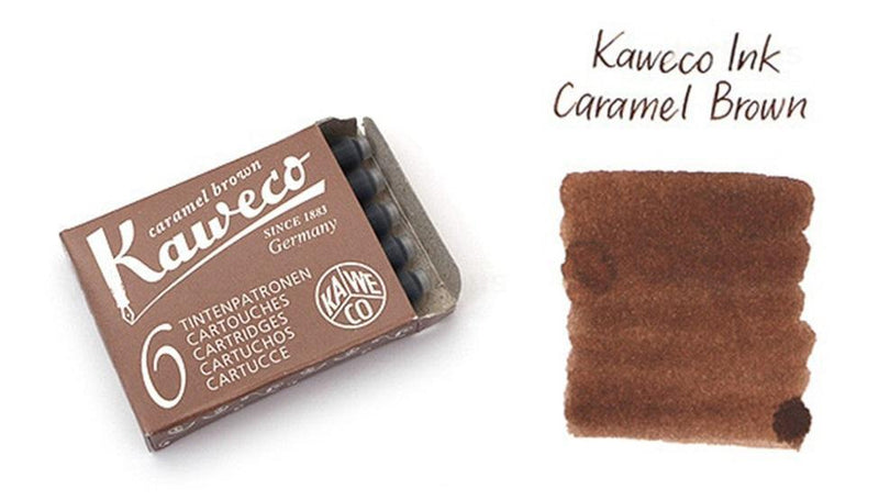 Kaweco Fountain Pen Ink Cartridges short, Caramel Brown (Brown), Pack of 6 Kaweco