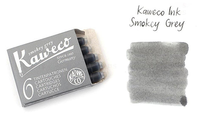 Kaweco Fountain Pen Ink Cartridges short, Smokey Grey (Grey), Pack of 6 Kaweco