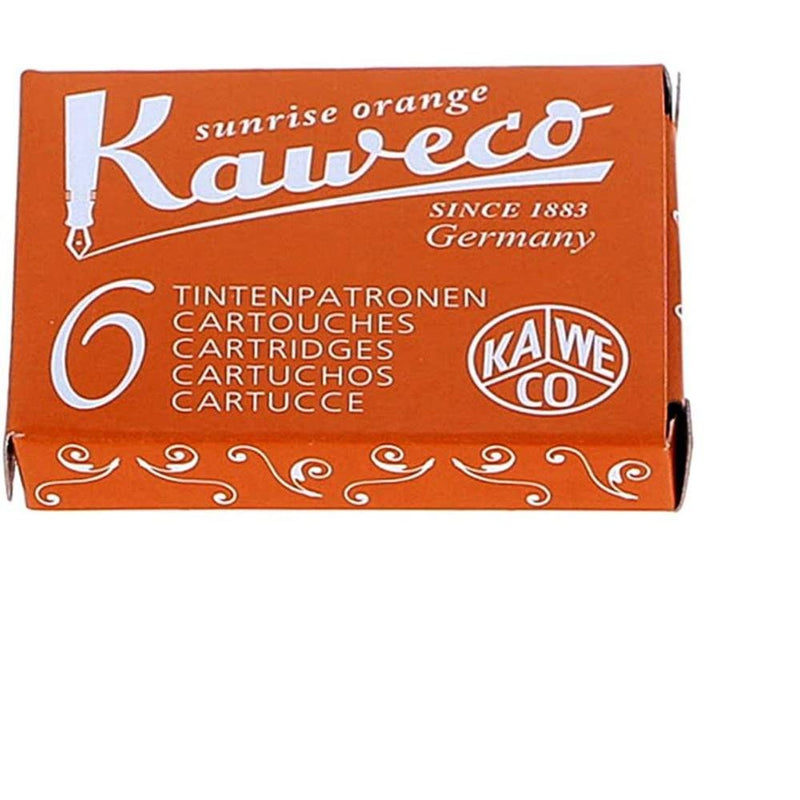 Kaweco Fountain Pen Ink Cartridges short, Sunrise Orange (Orange ), Pack of 6 Kaweco