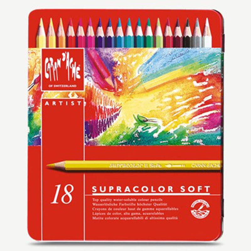 CREATIVE ART MATERIALS Caran D'ache Supracolor Metal Box Set Of 18 (3888.318) Caran d'Ache