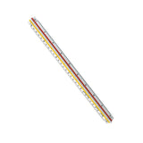 Rotring Ruler Triangular Reduction Scale 6 Surveying 1-25 to 1-2500 with 2 Coloured Flutings Ref S0220721 Rotring