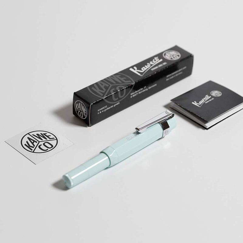 Kaweco Sport Skyline Fountain Pen Mint, Fine Nib with Kaweco Sport Octagonal Clip Chrome Kaweco