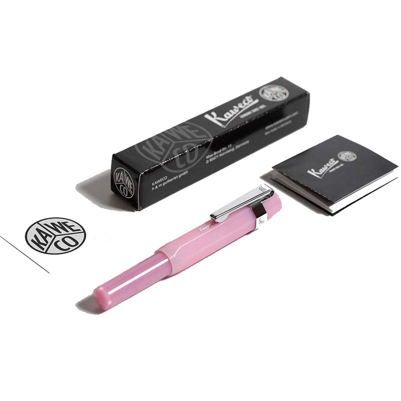 Kaweco Sport Fountain Pen Blush Pitaya, Fine Nib with Octagonal Clip Chrome Kaweco