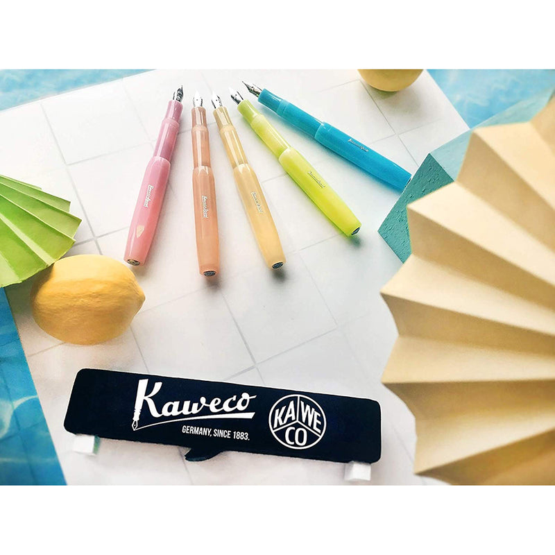 Kaweco Sport Fountain Pen Light Blueberry, Fine Nib Octagonal Clip Chrome Kaweco