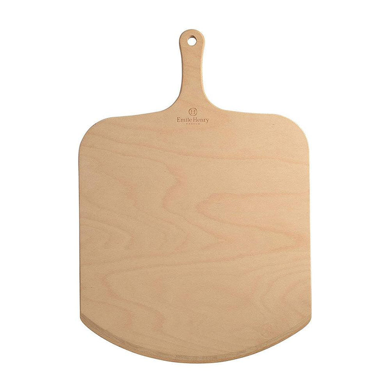 Emile Henry, Charcoal Wood Peel and 14.5 inch Round Pizza Stone Set Emile Henry