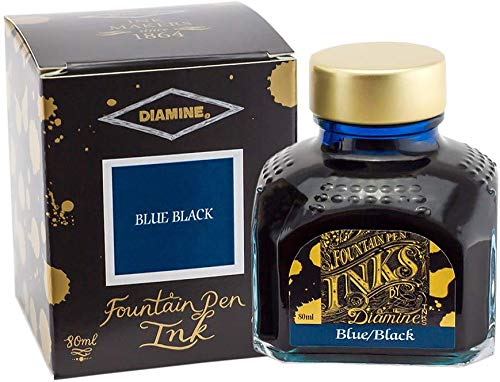 Diamine 80ml Blue/Black fountain pen ink bottle Diamine