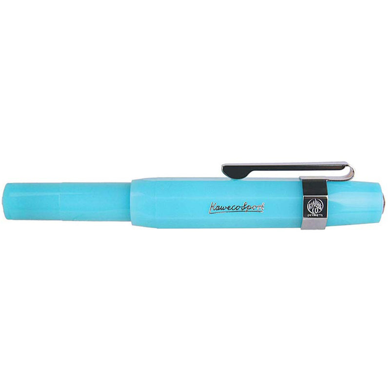 Kaweco Sport Fountain Pen Light Blueberry, Fine Nib Octagonal Clip Chrome Kaweco