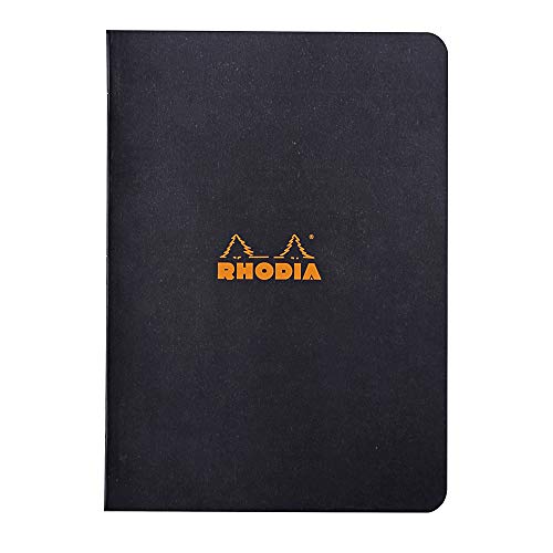 Rhodia Staplebound Notebook, A5, Lined - Black Rhodia