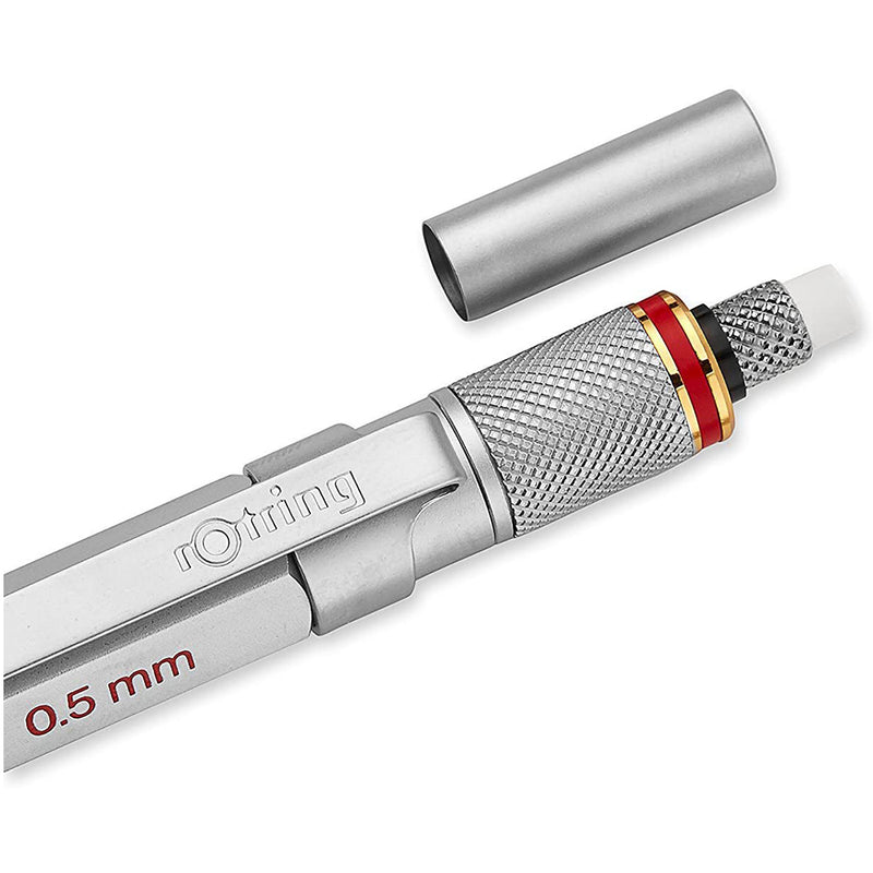 rOtring 1900183 800+ Mechanical Pencil and Touchscreen Stylus, 0.5 mm, Silver Barrel Rotring