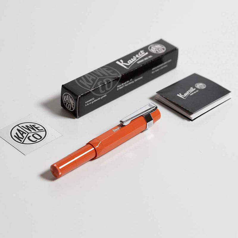 Kaweco Sport Skyline Fountain Pen Fox, Fine Nib with Octagonal Clip Chrome Kaweco