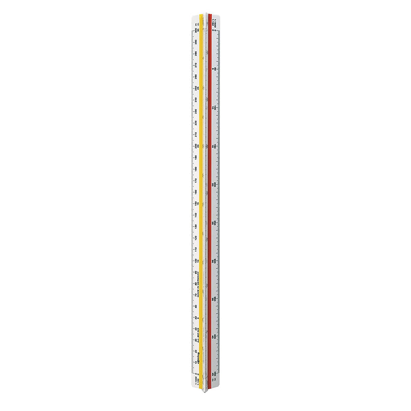 Rotring Ruler Triangular Reduction Scale 6 Surveying 1-25 to 1-2500 with 2 Coloured Flutings Ref S0220721 Rotring