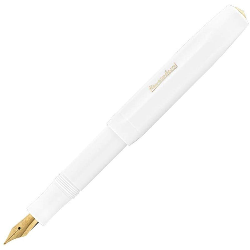 Kaweco Sport Classic Fountain Pen White, Fine Nib Octagonal Clip Gold Kaweco