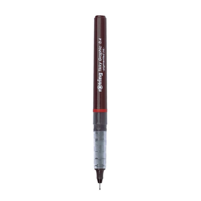 rOtring Tikky Fine Liner Fiber Tip Graphic Pen, 0.4 mm, Black Ink (1904754) Rotring